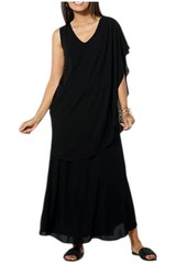 Antthony Women&rsquo;s Convertible Magic Double-Layer Dress Black