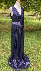 Midnight Blue Sequin Kate Kasin Evening Prom Formal Dress Gown 18W