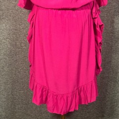 IRO Zestful Fuchsia Pink Lace Ruffle Mini Dress Size EU 38 US 6