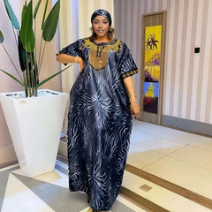 African Kanga Dress | Digital Print Stripe Design | Plus Size Friendly