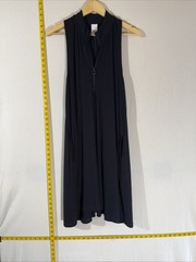 NWT Lole Jana Womens Medium Black Zip Up Woven Mock Neck Flowy Dress Whimsy Goth