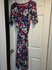 Kasper Pink Dress with Blue and Black Flowers