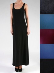 NEW Plus Size Long Full Length Basic Solid Maxi Tank Dress- XL/1X-2X-3X-4X-5X-6X