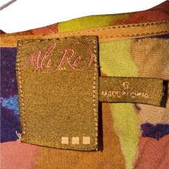 Ali Ro Multicolor Abstract 100% silk mini Dress