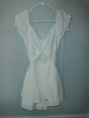 Women&rsquo;s Sz Large White Gypsy Renaissance Off Shoulder Mini Skort Dress