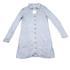 Walter Baker Rhonda Sheath Button Front Knitted Mini Sweater Dress Medium Gray