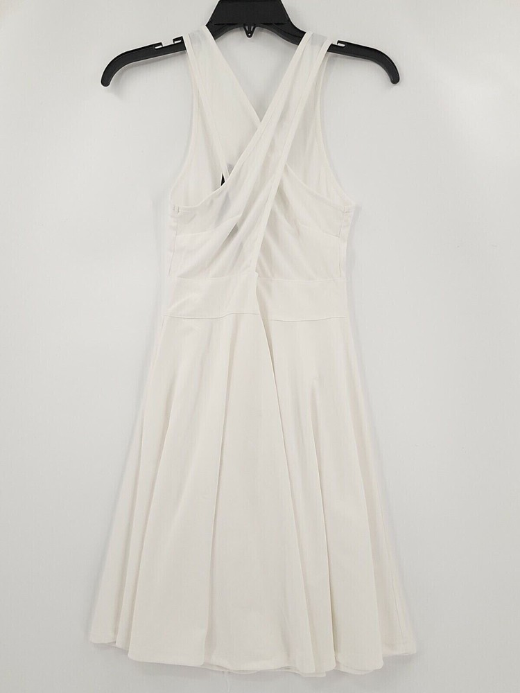 NWT Angvns Womens Size Small Color White Kris Cross Straps Zip Back Maxi Dress