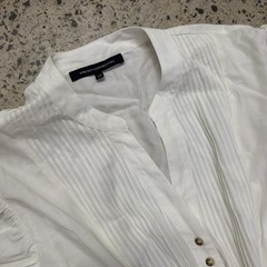 NWT French Connection White Front Pleat Dress size 14