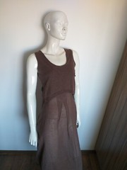 CREA CONCEPT brown sleeveless linen dress size 36 S
