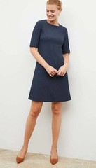 M.M Lafleur Navy Blue Emily Dress A-Line Stretch Knee Length Work Career Sz 2X