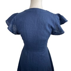 Lulus Size Medium Daytime Dreamer Navy Button Mini Dress Boho Western New