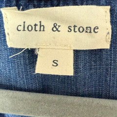 Cloth & Stone Shift Dress Women&rsquo;s Size S Blue Chambray V-Neck Cap Sleeve Hi-Low