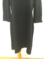 Talbots Crewneck Piqué Cotton Sheath Dress Navy Size XL