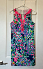 Lilly Pulitzer Ryder Shift Dress Indigo Exotic Escapade Womens Size 00 ~ Easter