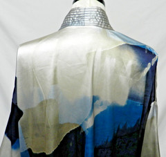 Soft Surroundings Small Medium S M Embroidered Satin Watercolor Duster Cover-Up