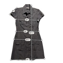 Speechless Gray Shirt Dress Button Front Utility Mini Collared Pocket