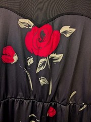 Black/Red Rose Print Maxi Short Sleeve Pull On Dress Size Shein Curve 2XL