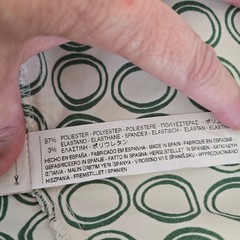 Zara Basic Womens Elastic Waist Dress Draped Neck Circle Print Green/White M