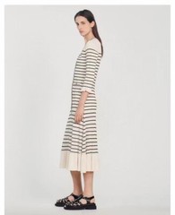 Sandro Fringe Agaric EdgeV-neck Knitted Dress Long SkirtNewLadies high