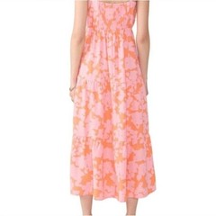 Social Standard by Sanctuary Pink Orange Floral Maxi Dress Medium