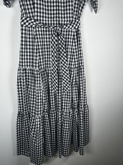 CALVIN KLEIN Checkered Print Dress Side Pocket Black/White Size 10