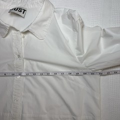 JUST Female Moira White Cotton Poplin Button-Front Shirt Dress XL