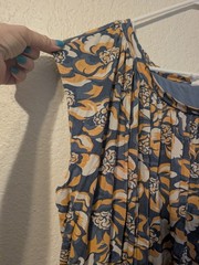 Daily Practice Blue & Orange Cinched Knit Active Mini Dress, Size L