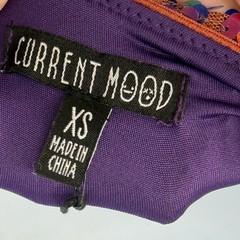 Current Mood Dolls Kill Sequin Halter Mini Dress Iridescent Purple Green XS