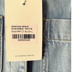 Maye Montana Petite Midi Denim Shirtdress, Light Wash, S (See Description)