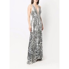 Jenny Packham Mars Sequin-embellished Halterneck Gown