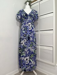 Mantaray Ladies Jersey Maxi Dress Size 22 Floral Cotton Summer Holiday Cruise