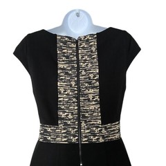 Alice & Olivia Women&rsquo;s Black Bodycon Burnout Elastic Panel Waist/Zipper Dress 4