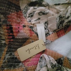 Anthropologie Patchwork Ruffle V-Neck Maxi Dress Beige Multicolor M. New