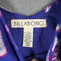 Billabong Handkerchief Hem Maxi Dress Small Royal Blue Geometric Print Cover Up