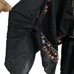 Umgee USA Black Embroidered Tassel Tie Kimono Boho Dress Tunic Beach Size Large