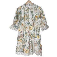 Anthropologie Pilcro Short Puff Sleeve Ruffle Floral Lace Mini Dress Size XL NWT