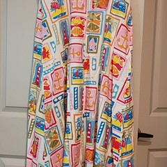 Commense Multicolor Nautical Graphic Maxi Dress Square Neck Sleeveless L