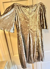 Do + Be Large NWT Silver Pewter Sequin Stretchy Dress MSRP $79+ Party Holiday
