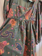 Farm Rio Leo Leopard Jungle Print Snake Serpant Romantic Midi Dress Size S Boho