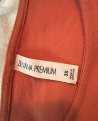 Zenana Premium Rust Knit Trapeze Swing Dress Long Sleeve Pockets Knee 3X Plus
