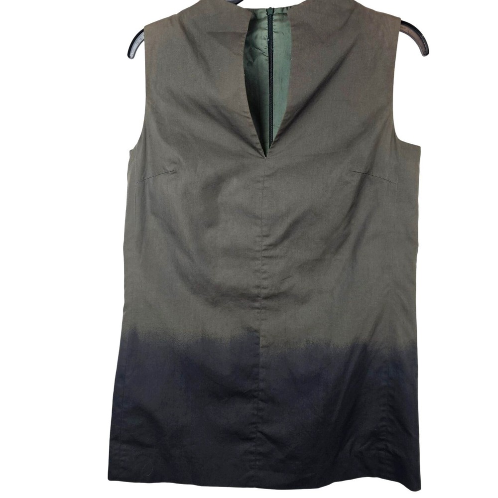 Vtg Y2k Gianfranco Ferre Studio Sleeveless Mini Dress US 6 Shift Green Ombre Zip