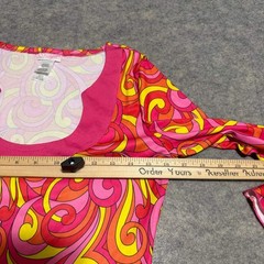 Dreamgirl 8158 Pink Psychedelic Swirl Retro 60s Go-Go Bell Sleeve Dress Medium
