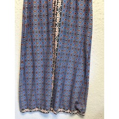 Wisp Maxi Dress Blue Border Print V-Neck Boho Sleeveless Size 4P