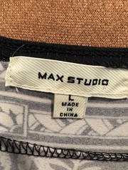 black and white max studio dress large