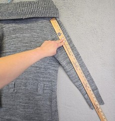 AGB Sweater Dress Womens L Gray Mock Neck Cozy Cable Knit Metallic Luxury Boho