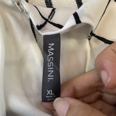 MASSINI XL White/Black Check Shift Dress Sleeveless Round Neck Lined Knee