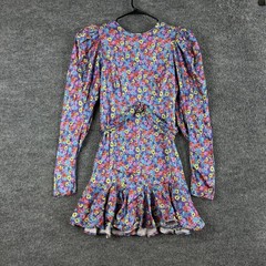 Rotate Birger Christensen Dress 10 Shelly Floral Mini Ruffle Poppy Quiet Luxury
