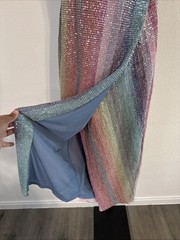 SAYLOR Rainbow Meghan Sequin Mini Dress Spaghetti Straps – MED **FLAWED**