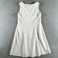 Talbots Dress 12 White Floral Lace Fit Flare Sleeveless Lined Bridal Party New