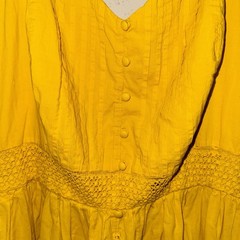 Torrid Yellow Smocked Button Front Midi Sundress Crochet Trim Spaghetti Strap